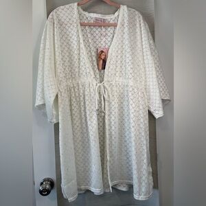 Elegant White Lace Kimono coverup